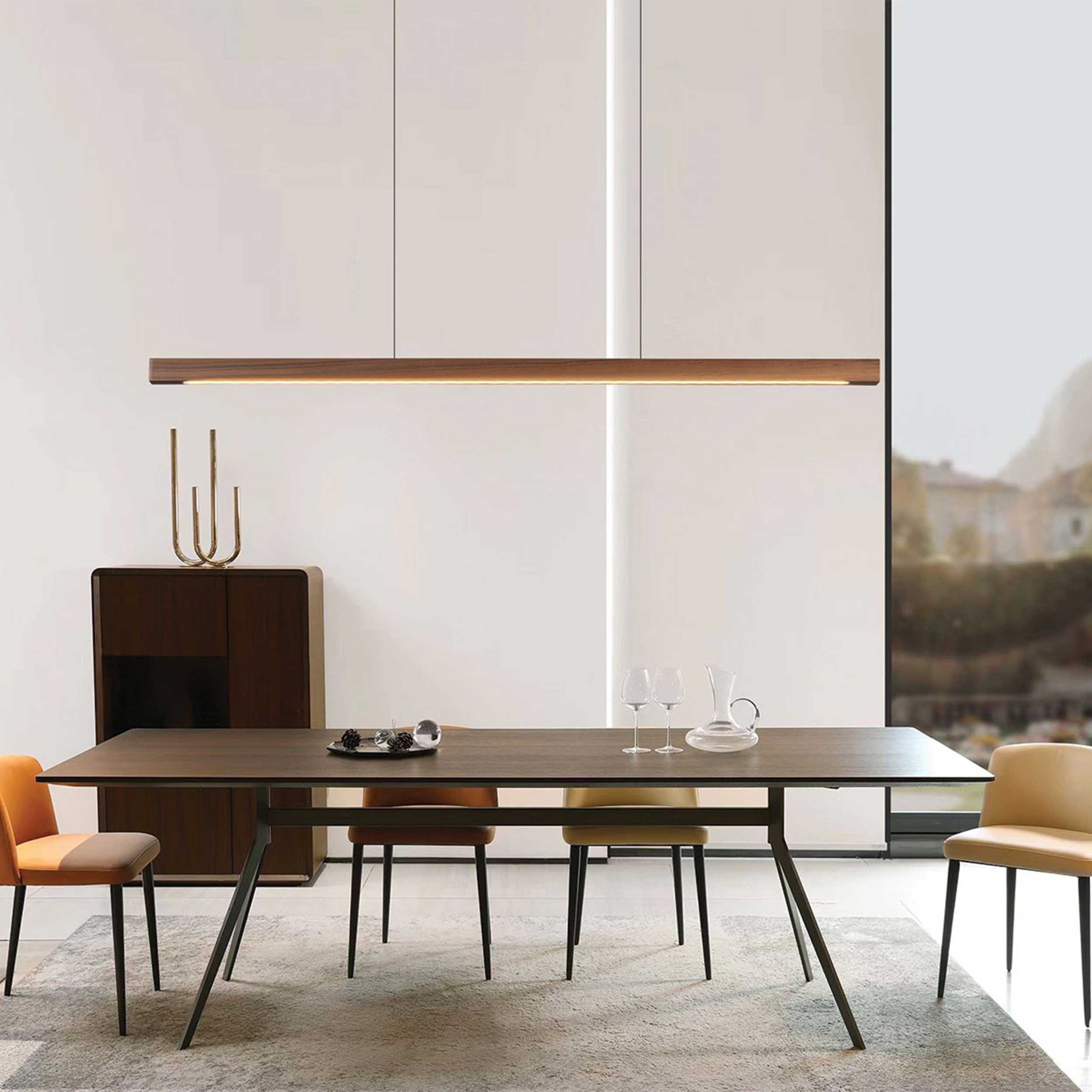 VK Light Woody LED suspended linear wooden light