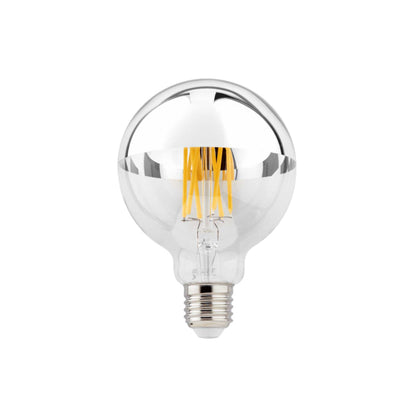 LED žárovka G95 E27 2700K 5.6W Stříbrná
