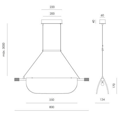 Aromas Lida Single LED pendant light