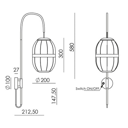 Aromas Pull G9 wall light