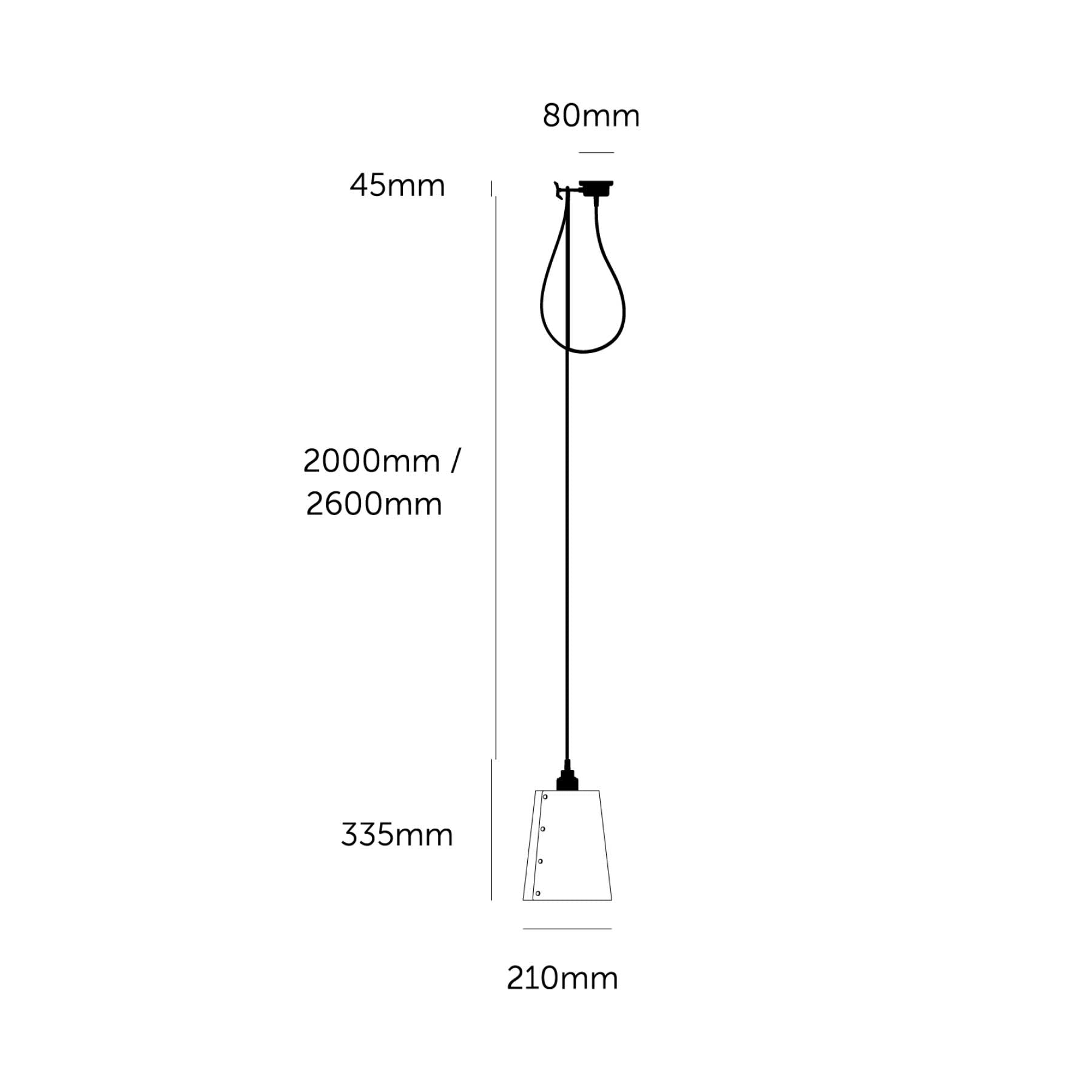 Buster & Punch HOOKED 1.0 Graphite E27 závěsné svítidlo