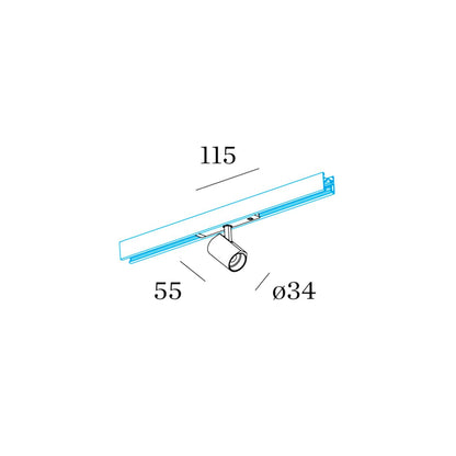 Wever and Ducré CENO 1.0 LED svítidlo pro 48V lištu černé