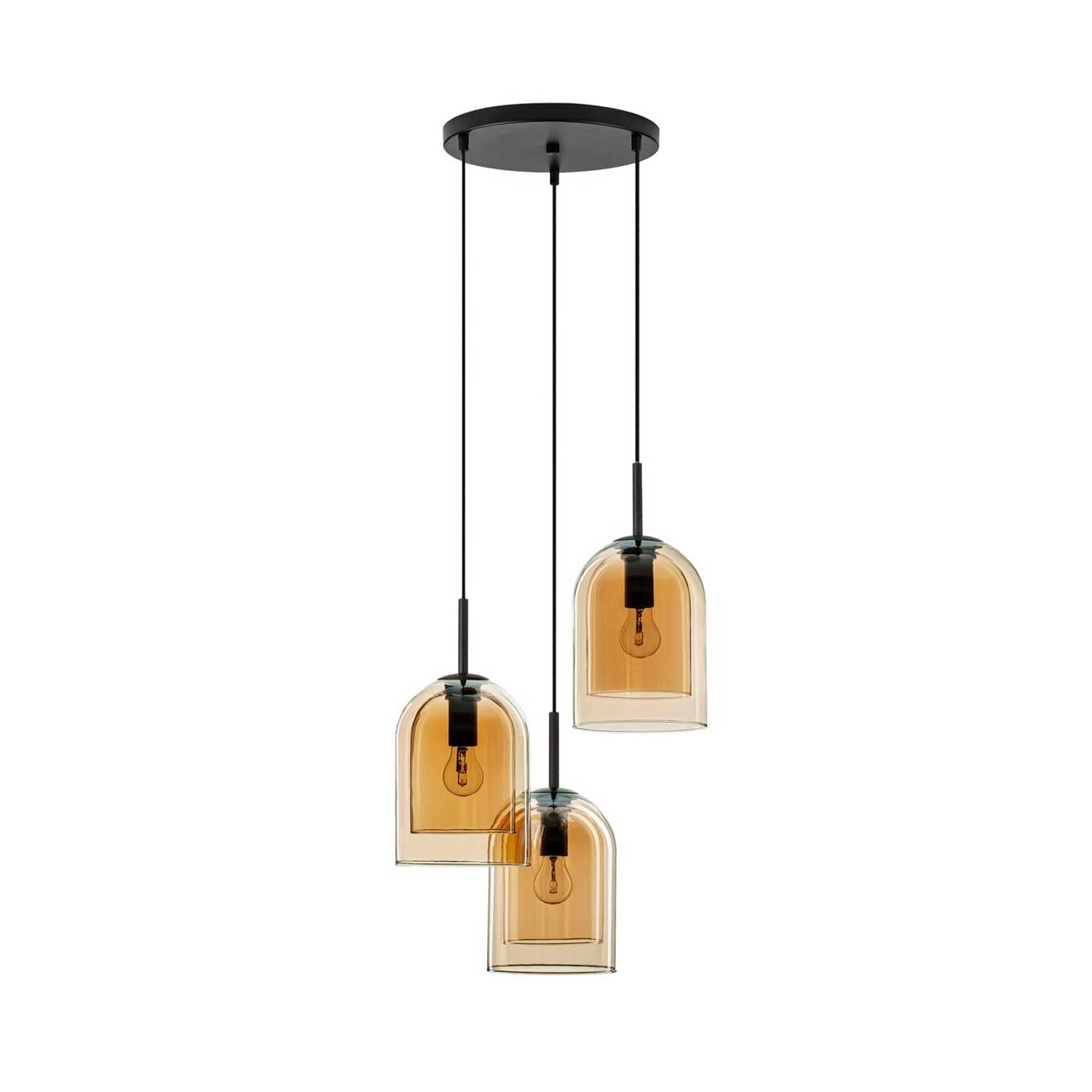Nova Luce Velor trio E27 skleněné závěsné svítidlo