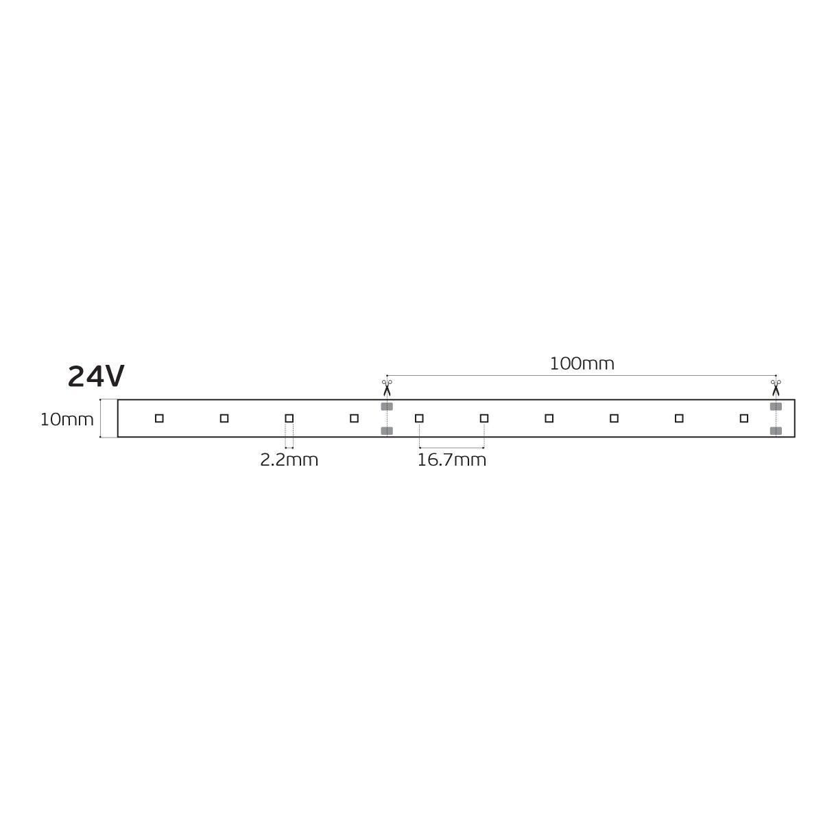 24V LED Strip CRI90 IP20 2700K (5m)