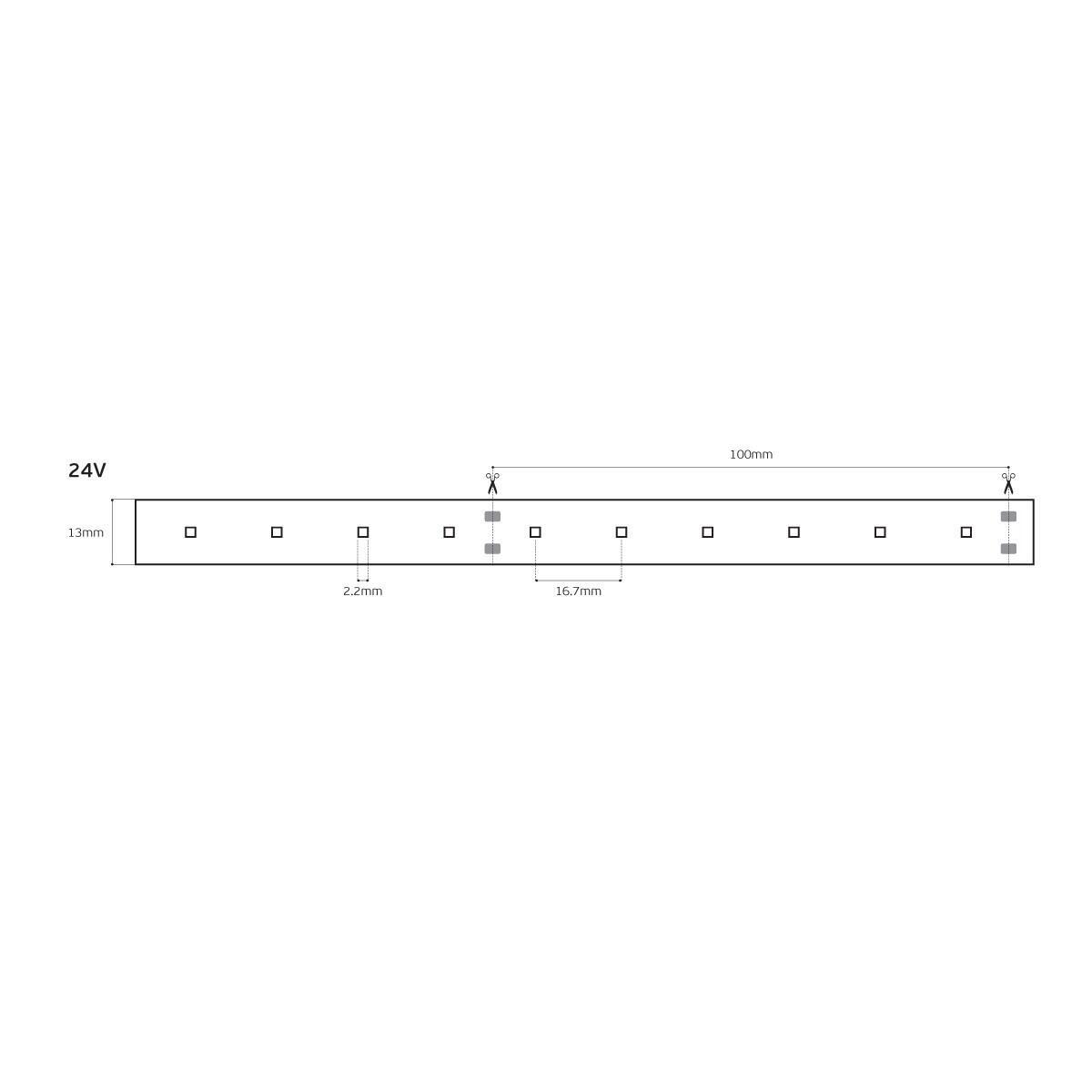 24V LED Strip CRI90 IP66 2700K (5m)