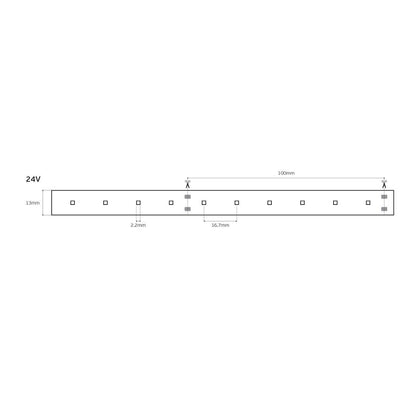 24V LED Strip CRI90 IP66 2700K (5m)