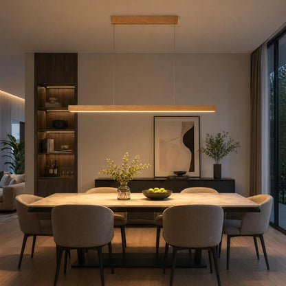 VK Light Orra LED suspended linear wooden light