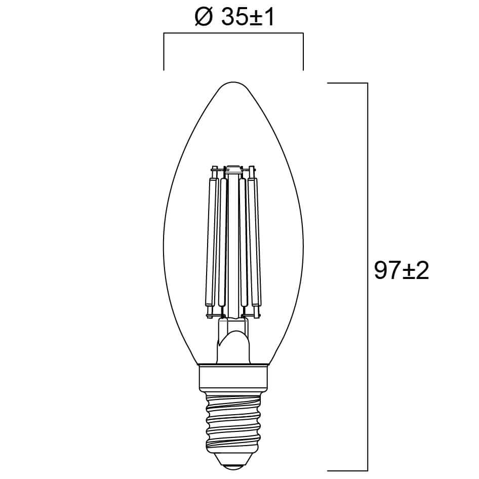 LED žárovka Sylvania RETRO E14 2700K 4.5W