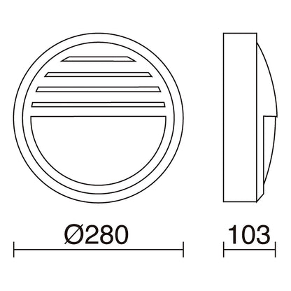 Cristher Daira 280mm LED přisazené svítidlo s mřížkou bílé
