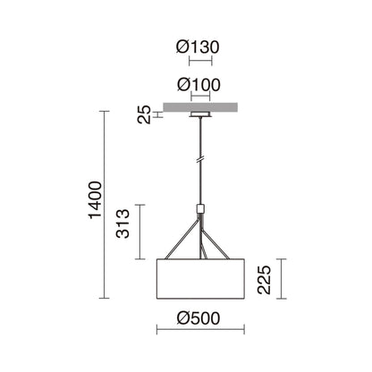 Exo Diagonal C E27 závěsné svítidlo bílé