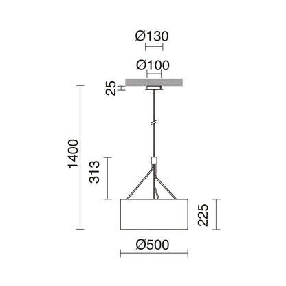 Exo Diagonal C E27 závěsné svítidlo černé