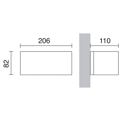 Dopo Isora up/down rectangle LED přisazené svítidlo bílé