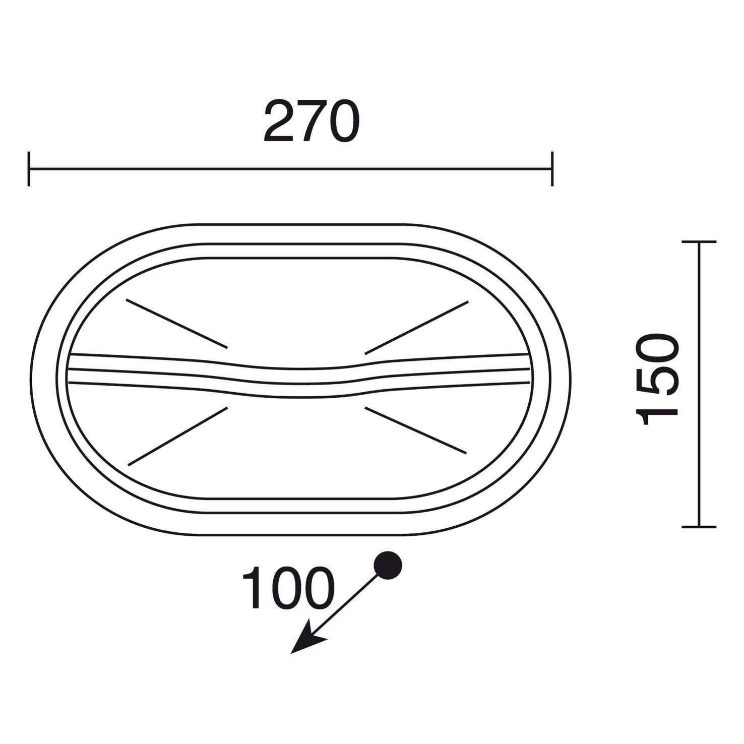 Cristher Plaff oval hood E27 přisazené svítidlo bílé