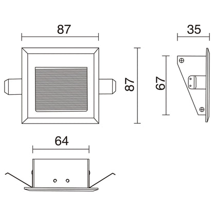 Indeluz Window 2 LED zápustné svítidlo stříbrné