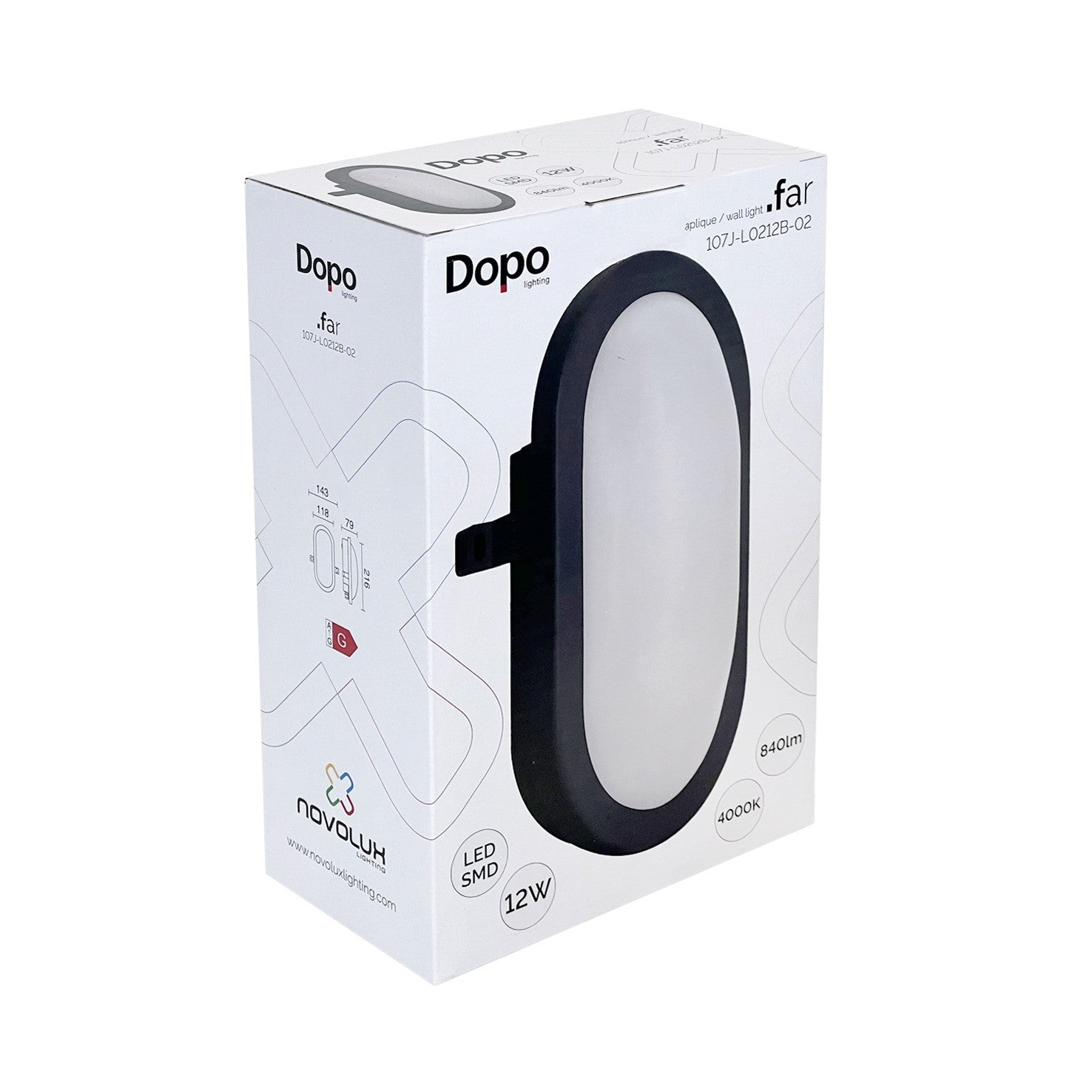 Dopo Far Oval LED přisazené svítidlo černé