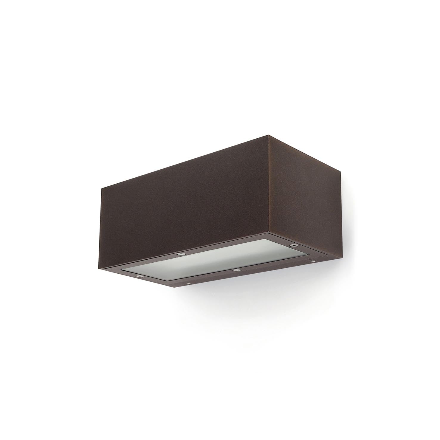 Dopo Isora up/down rectangle LED přisazené svítidlo hnědé